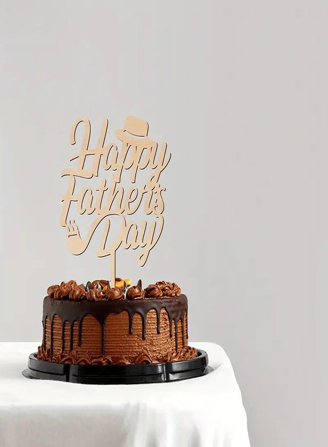 CLITHS زينة كعكة عيد الأب من كليثس، مصنوعة من الخشب، مقاس 7.3 × 5.1 بوصة، مستلزمات تزيين الحفلات، زينة كعكة عيد الأب للرجال، زينة كعكة للاحتفالات - Image 5